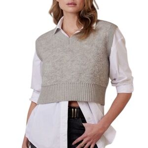 Banana Republic Charm Bouncle Shearling  Sweater Vest Womens Small Alpaca Wool